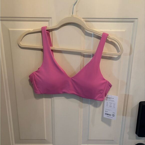 Athleta Pink V-Neck Sports Bra- Swim Top size 36 B/C - Picture 3 of 7